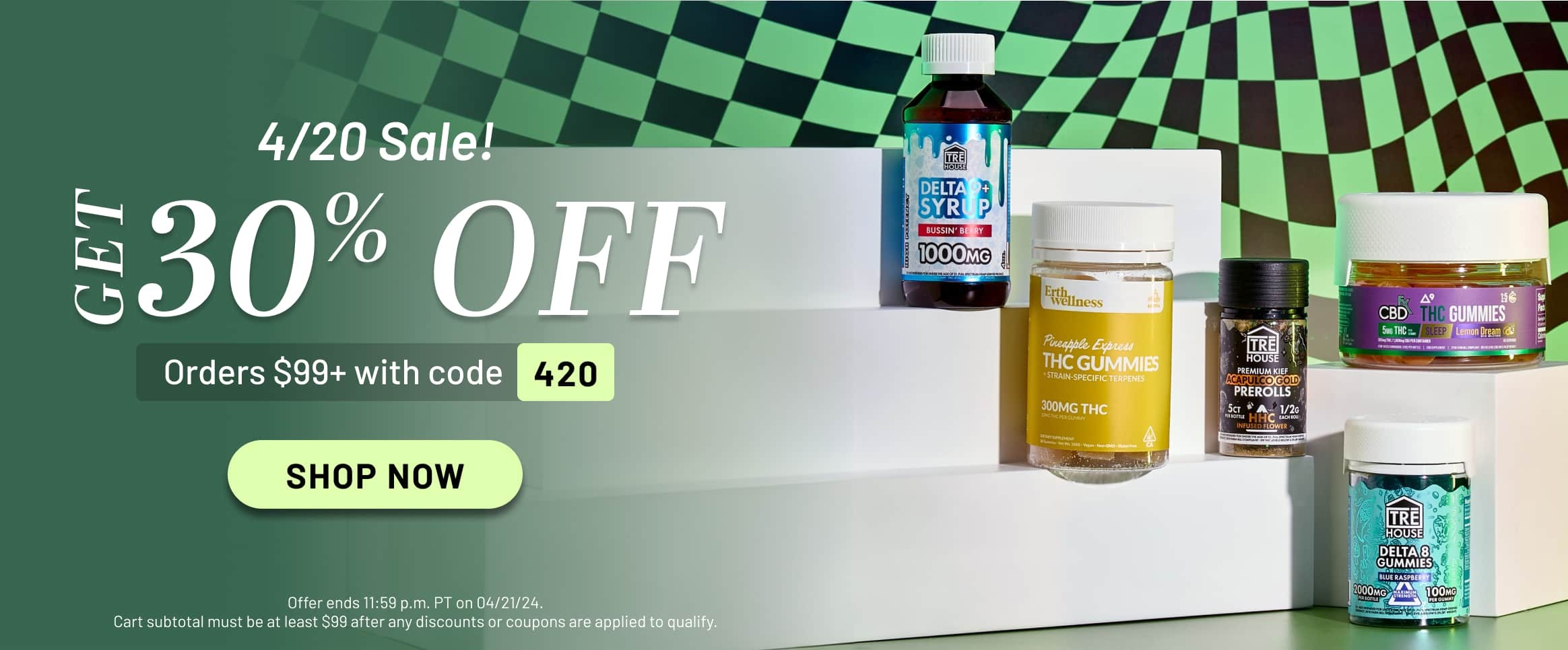 Get 30% off + 3 free gifts with code: 420!