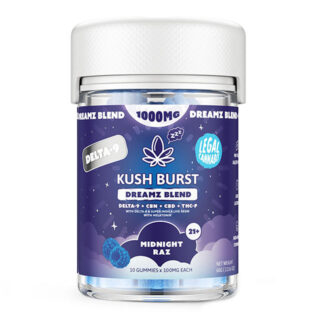 Delta 9:THC-P:CBD:CBN Dreamz Blend Gummies - Midnight Raz Gummies - 100mg - By Kush Burst