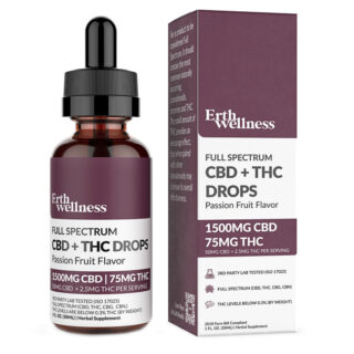 Erth - CBD Oil -  Full Spectrum CBD + THC Tincture - Passion Fruit - 1500mg