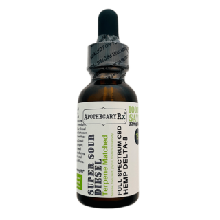 Full Spectrum CBD + Delta 8 THC Oil Tincture - Super Sour Diesel - Apothecary Rx